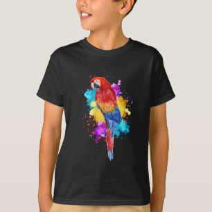 Waterverf Parrot Bird Painting Graphic T-shirt