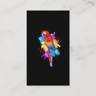 Waterverf Parrot Bird Painting Graphic Visitekaartje