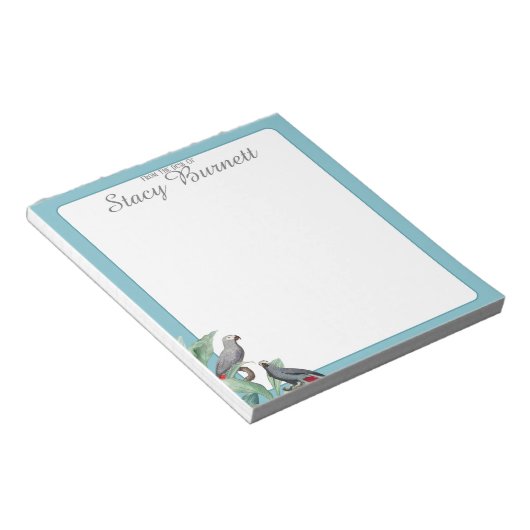 Waterverf Parrot Blue gepersonaliseerd vanaf het b Notitieblok (Schuin)