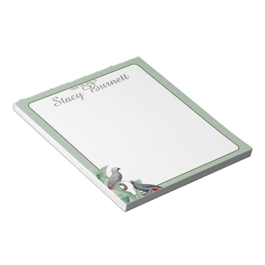 Waterverf Parrot Green gepersonaliseerd vanaf het Notitieblok (Schuin)