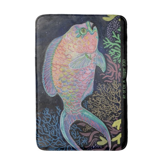 Waterverf Parrotfish Badmat (Voorkant Verticaal)