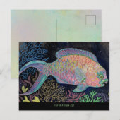 Waterverf Parrotfish Feestdagenkaart (Voorkant / Achterkant)