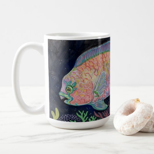 Waterverf Parrotfish Koffiemok (Met donut)