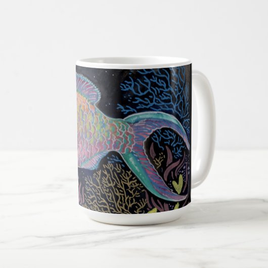 Waterverf Parrotfish Koffiemok (Voorkant rechts)