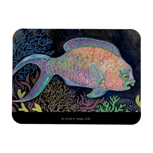 Waterverf Parrotfish Magneet (Horizontaal)