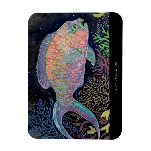 Waterverf Parrotfish Magneet (Verticaal)