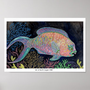 Waterverf Parrotfish Poster