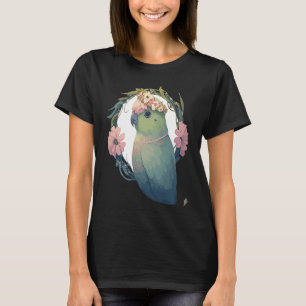 Waterverf Parrotlet Paraket Bird Flower Crown Pe T-shirt