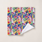 Waterverf parrots bad handdoek (Wasdoekje)
