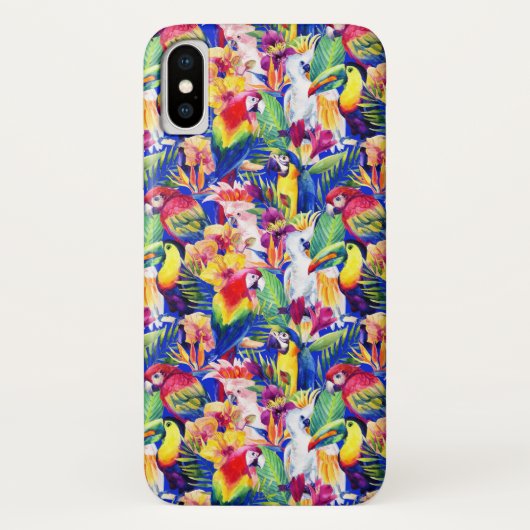 Waterverf parrots Case-Mate iPhone case (Achterkant)