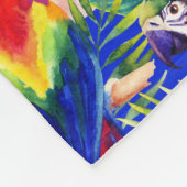 Waterverf parrots fleece deken (Hoek)