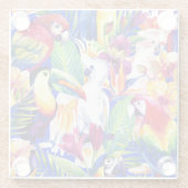 Waterverf parrots glazen onderzetter (Achterkant)