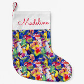 Waterverf parrots | Jouw namen toevoegen Kleine Kerstsok (Voorkant)