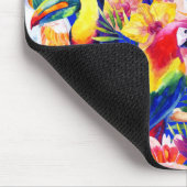 Waterverf parrots | Jouw namen toevoegen Muismat (Hoek)