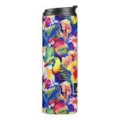 Waterverf parrots | Jouw namen toevoegen Thermosbeker (Gedraaid links)