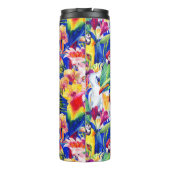 Waterverf parrots | Jouw namen toevoegen Thermosbeker (Achterkant)