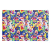 Waterverf parrots kussensloop (Achterkant-Links)