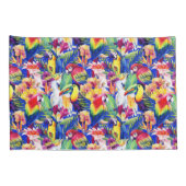 Waterverf parrots kussensloop (Achterkant-Rechts)