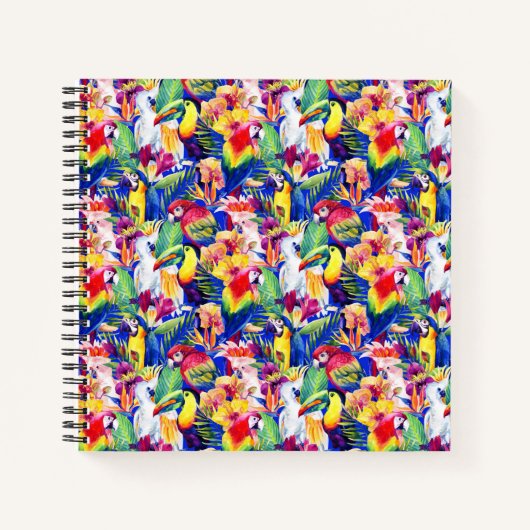Waterverf parrots notitieboek (Voorkant)