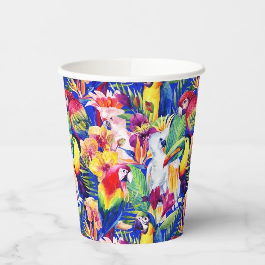Waterverf parrots papieren bekers (Links)