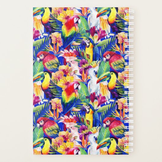 Waterverf parrots planner (Achterkant)
