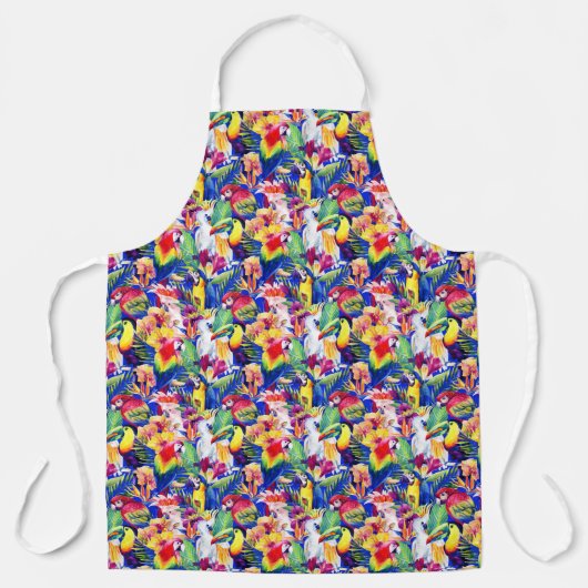 Waterverf parrots schort (Voorkant)