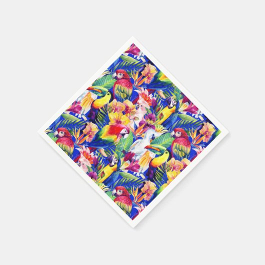 Waterverf parrots servet (Hoek)