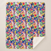 Waterverf parrots sherpa deken (Voorkant)