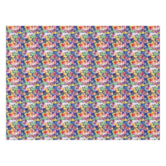 Waterverf parrots tafelkleed (Voorkant (Horizontaal))