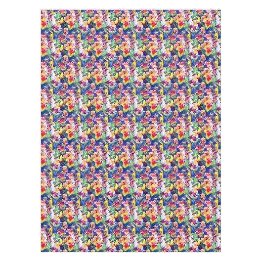 Waterverf parrots tafelkleed (Voorkant)