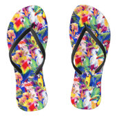 Waterverf parrots teenslippers (Voetbed)