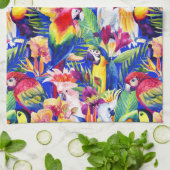 Waterverf parrots theedoek (Gevouwen)