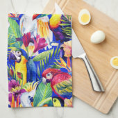 Waterverf parrots theedoek (Quarter Fold)