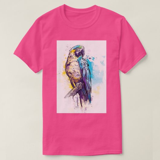 waterverf parrott t-shirt (Design voorkant)