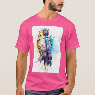 waterverf parrott t-shirt