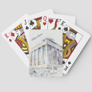 Waterverf Parthenon Poker Cards - Artistiek Athene Pokerkaarten