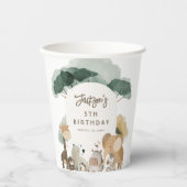 Waterverf Party Dieren Foto Verjaardagsfeest Papieren Bekers (Voorkant)