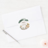 Waterverf Party Dieren Foto Verjaardagsfeest Ronde Sticker (Envelop)