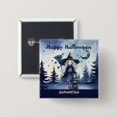 Waterverf Pas Halloween Button aan (Voorkant /achterkant)