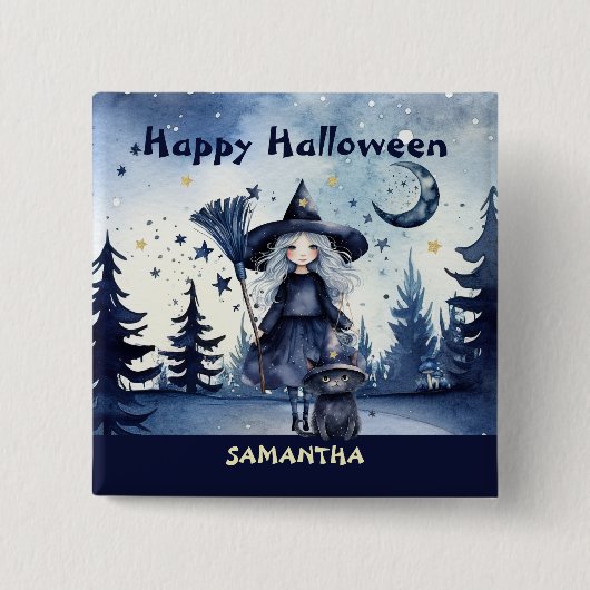 Waterverf Pas Halloween Button aan (Voorkant)
