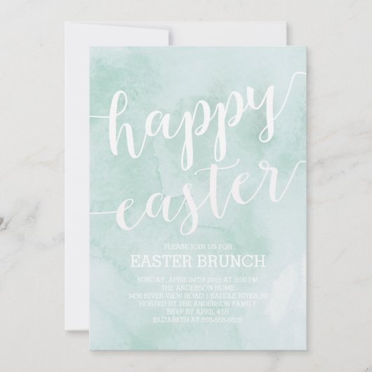 Waterverf Pasen branders uitnodigingen binnenparti (Voorkant)