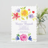 Waterverf Pasen branders uitnodigingen binnenparti (Staand voorkant)