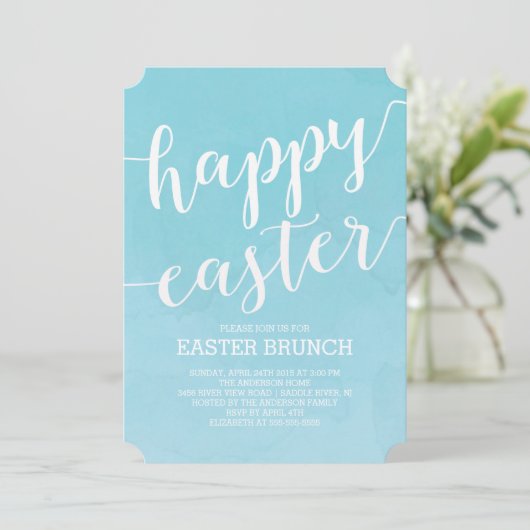 Waterverf Pasen branders uitnodigingen binnenparti (Staand voorkant)