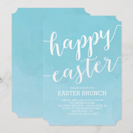 Waterverf Pasen branders uitnodigingen binnenparti (Voorkant / Achterkant)