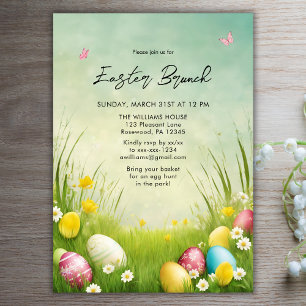 Waterverf Pasen Brunch Egg Hunt Kaart