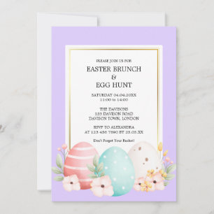 Waterverf Pasen Brunch & Eierzoektocht Kaart