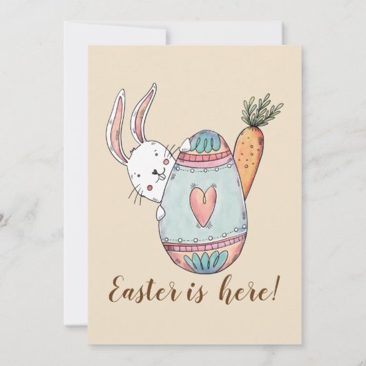 Waterverf Pasen Brunch en Egg Hunt Uitnodiging. Kaart (Achterkant)