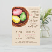 Waterverf Pasen Brunch en Egg Hunt Uitnodiging. Kaart (Staand voorkant)