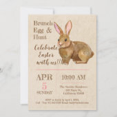 Waterverf Pasen Brunch en Egg Hunt Uitnodiging. Kaart (Voorkant)