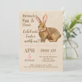 Waterverf Pasen Brunch en Egg Hunt Uitnodiging. Kaart (Staand voorkant)